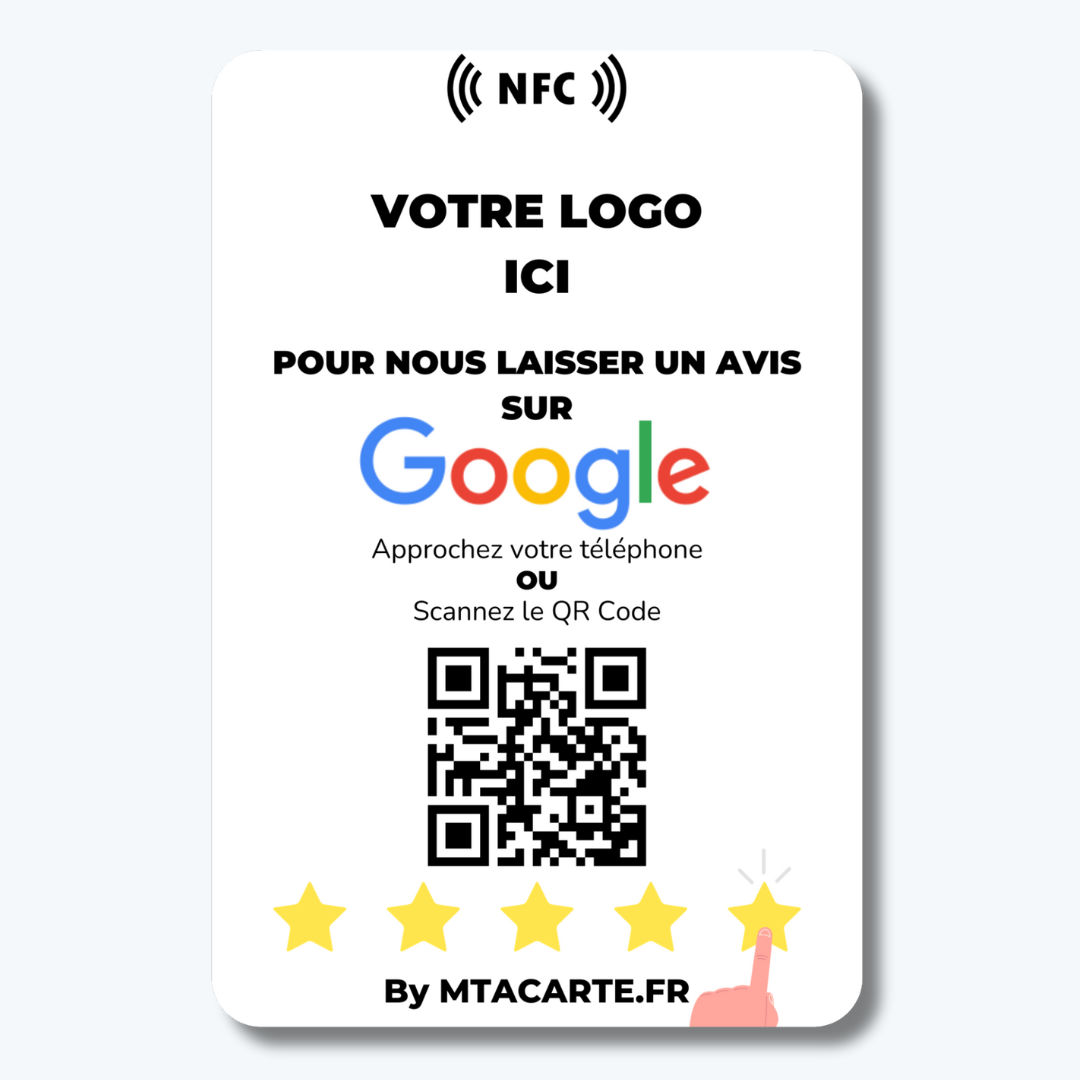 Carte avis GOOGLE avec Logo